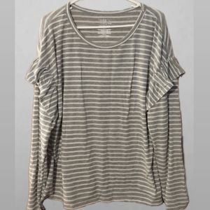 White & Gray Stripes Time and Tru XL